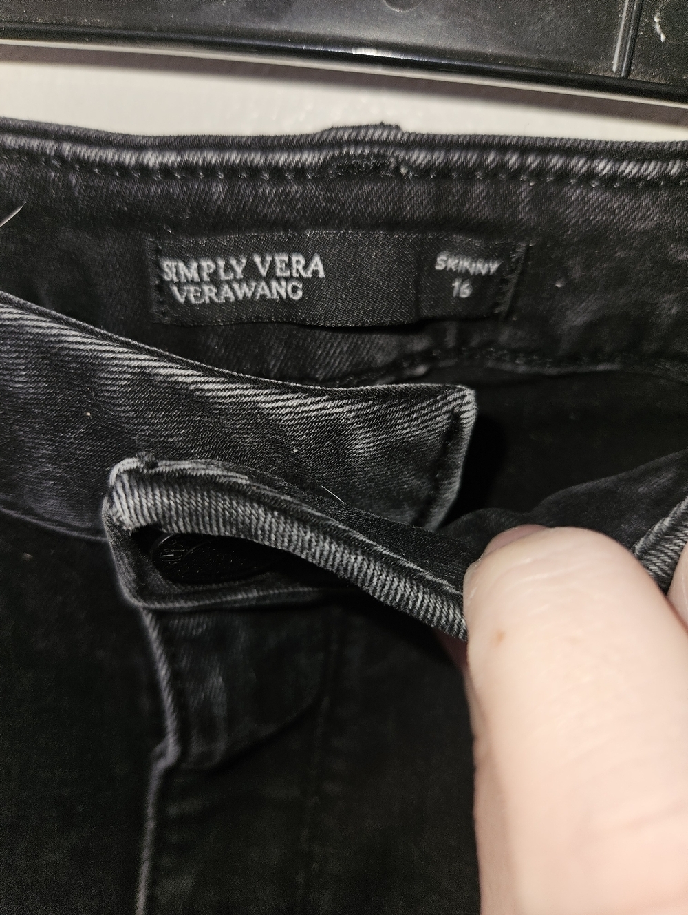 Simply Vera Vera Wang Womans Black Skinny Jeans Size 16 - Picture 7 of 15
